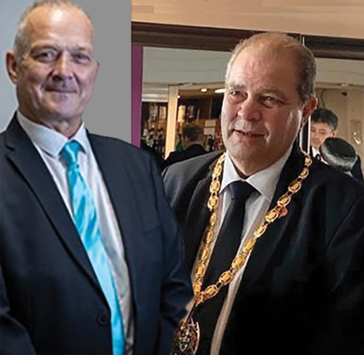 Current mayor Cllr Bill Cook (left) paid tribute to Terry Piccolo.
